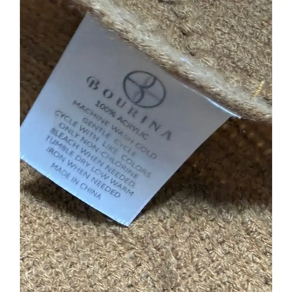 Bourina Decorative Throw Blanket Accent Quilt Tan Brown Reversible Fringe Cozy